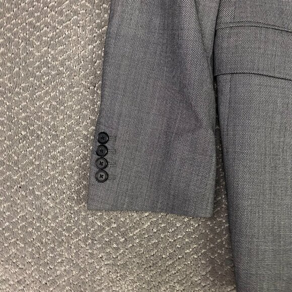 Gieves & Hawkes Blazer Sport Coat Men's 46L Silver Black Micro Dot Birdseye Wool - Picture 4 of 16